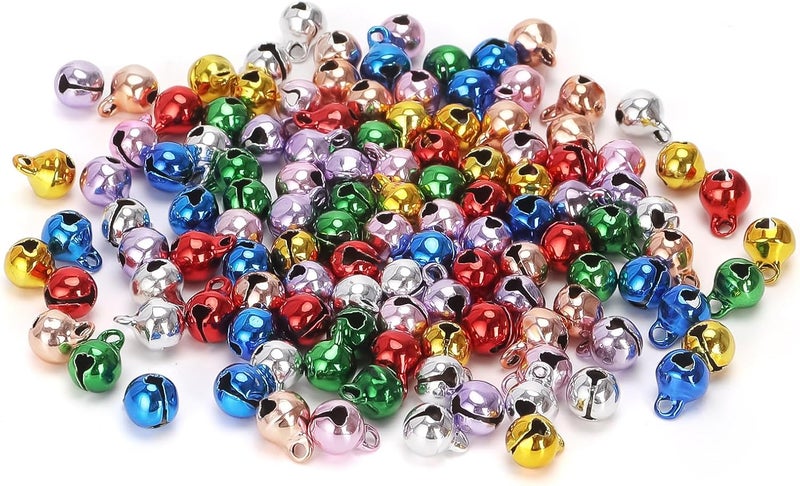 LIGHOON 1/4 Inch Jingle Bells Small Bell Mini Bells, Tiny Crafts Bells, DIY for Christmas Home Making Ornaments Wreath Pet Decorations Bracelet Anklets Necklace Knitting Jewelry Making 120 Pcs, Colorful - Image 1